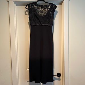 Black lace midi dress